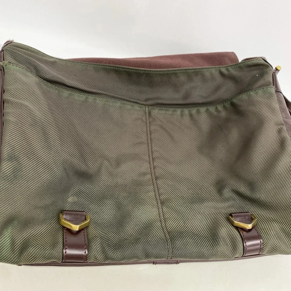 Louis Vuitton Brown and Olive Green Canvas Messenger Bag